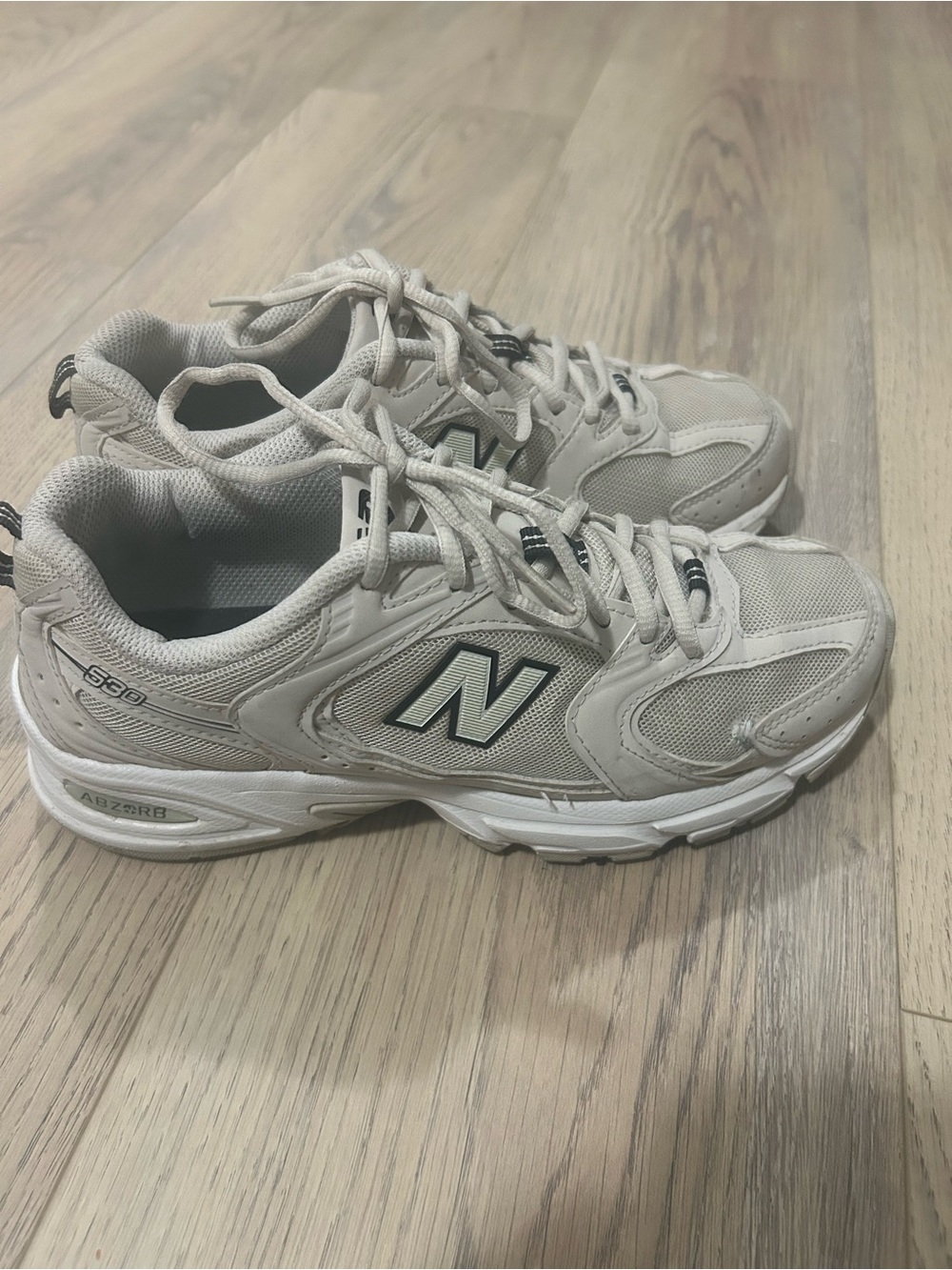 New Balance 530 Neutral Beige Mesh & Leather Sneakers